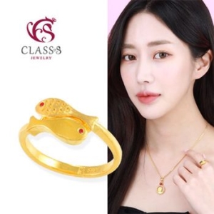 순금24K 레드더블피쉬 물고기 행운 복 반지 3.75g.. 32068462