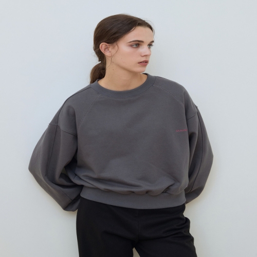 앳코너 AETS4C408G2 Lday 크롭 볼륨 스웻 셔츠 그레이_이미지