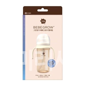 유한킴벌리 그린핑거 베베그로우 PPSU 빨대컵 크림 280ml (1개)