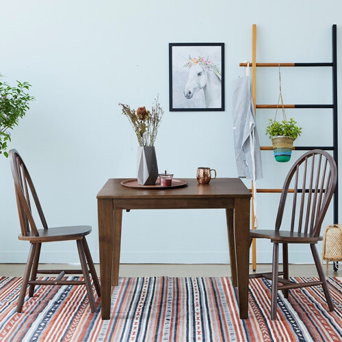 베스트리빙 슬라이딩 윈저 원목 확장형 식탁 1500 (의자2개)_이미지