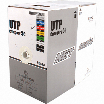 강원전자 NETmate CAT.5E UTP 랜케이블 박스 (MC-UTP04N 레드, 305m)_이미지