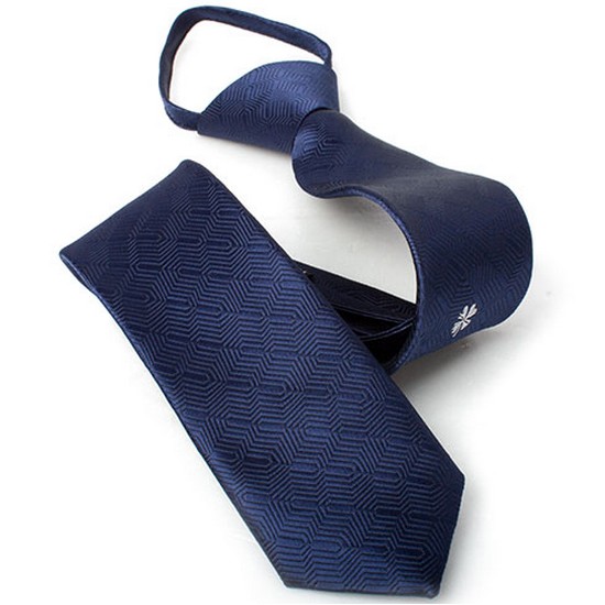 레디핏 네잎 클로버 포인트 웨이브 블루 자동넥타이 GA5065