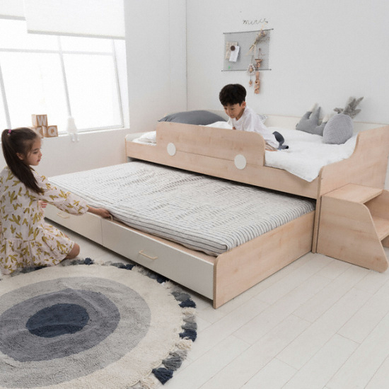 리바트 꼼므 주니어 수납 슬라이딩 2단침대 (매트별도)_이미지