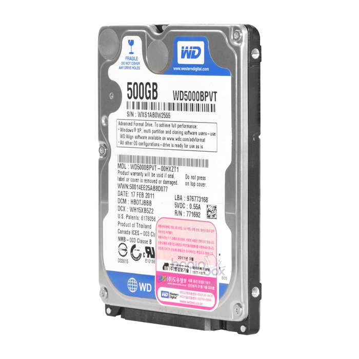 Western Digital WD Scorpio Blue SATA2/5400/8M/노트북용/해외구매이미지입니다. 누르면 해당 게시물로 새창이동합니다.