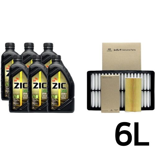 SK엔무브 지크 제로 X9 0W20 6L + 순정필터 기아 K8 2.5 가솔린_이미지
