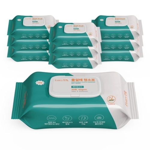 지크린텍 에브리쓱싹 물걸레 청소포 대형 60gsm 30매 (10개)