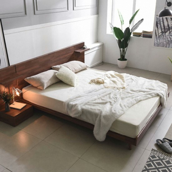 삼익가구 밀튼 멀바우 헤드형 침대 Q (본넬스프링)_이미지