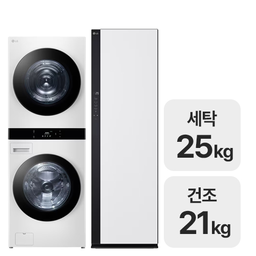 LG전자 트롬 오브제컬렉션 워시타워 WL21WDU + 스타일러 SC5MSR42_이미지