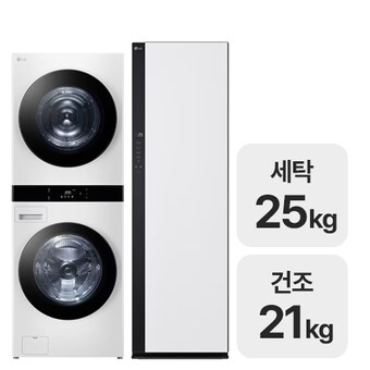 LG전자 트롬 오브제컬렉션 워시타워 WL21WDU + 스타일러 SC5MSR42