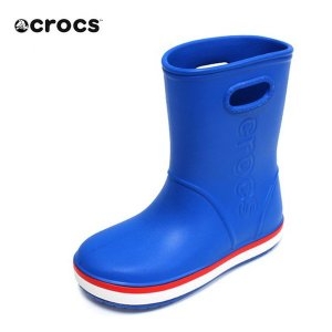 크록스키즈 크록밴드 레인 부츠 키즈 코발트 플레임 (205827-4KD)