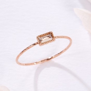 비앤비골드 14K 로렛트 바게트 큐빅 컷팅 실반지 SRS41613_이미지