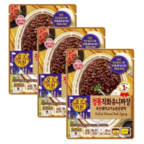 오뚜기 오즈키친 정통 직화 유니짜장 180g (3개)_이미지