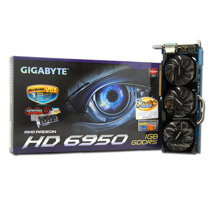GIGABYTE 라데온 HD 6950 UDV Over D5 1GB WINDFORCE 3X_이미지