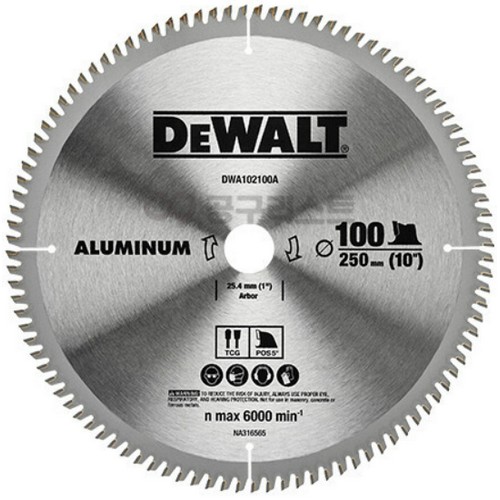 디월트 씬커프 10인치 알루미늄 원형톱날 DWA102100A (1개)_이미지