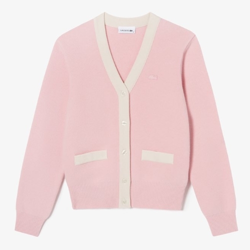 라코스테 컬러블록 가디건 AF195E-53N (SFI, 핑크)