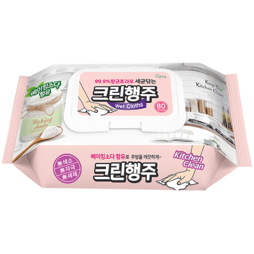  티엔비 자연처럼 크린행주 물티슈 캡형 80매 [5팩]