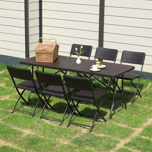 위드퍼니처 아르망 브로몰딩 접이식 야외 테이블 1800 (아르세의자6개)_이미지