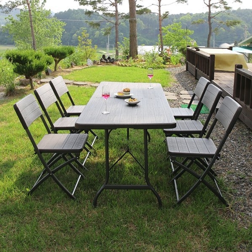 위드퍼니처 아르망 브로몰딩 접이식 야외 테이블 1800 (아르세의자6개)_이미지