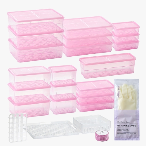 냉동실 전용 밀폐용기 새출발세트 24종