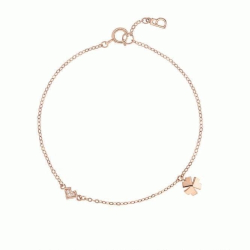 이랜드 로이드 엔터 주문제작 더블하트 플라워 실루엣 10K 팔찌_LWT26002TSG