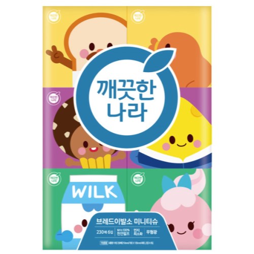 깨끗한나라 브레드이발소 미니티슈 230매 (6입)