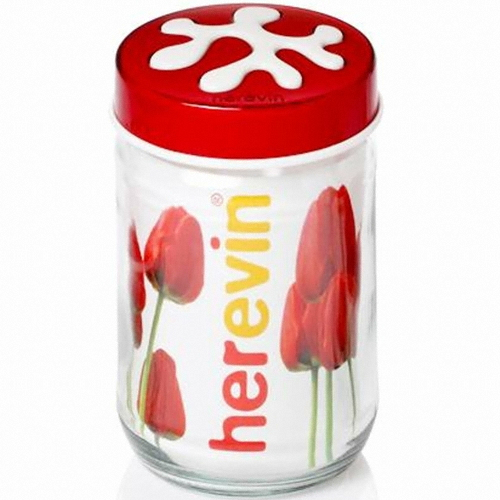 헤르빈 퍼즐 원형 유리 밀폐용기 1L