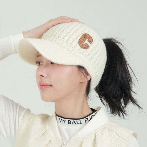 지니골프 오픈형 겨울 니트 털 썬캡_이미지