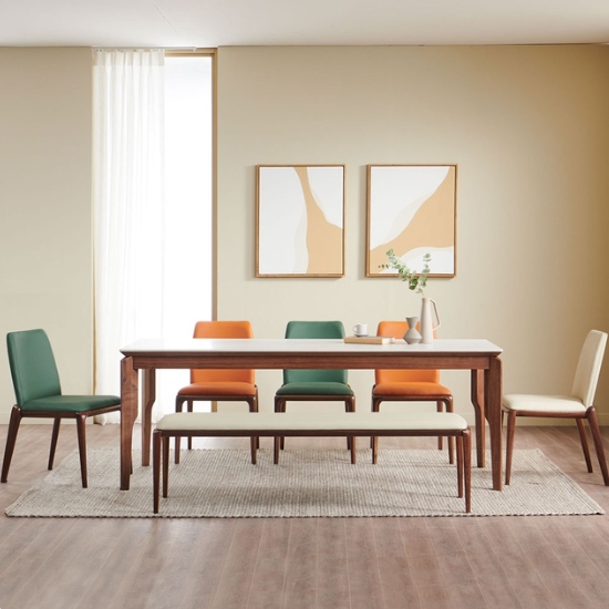 베데스 포세린 세라믹 월넛 원목 식탁 2000