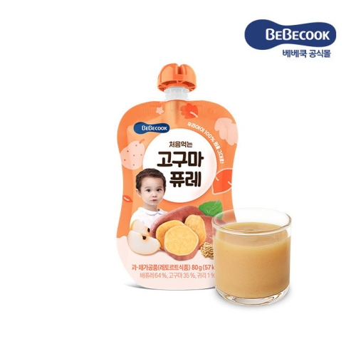베베쿡 처음먹는 고구마 퓨레 80g (1개)_이미지