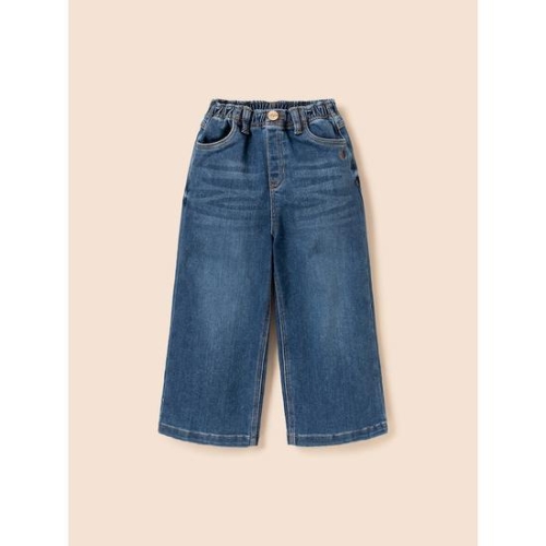 빈폴키즈 DENIM 여아 기모 데님 세미 와이드핏 팬츠 블루 BI5X21G02P_이미지