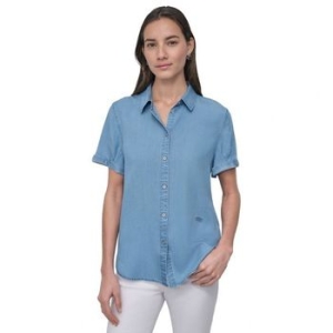 DKNY �� ��� Rolled-Sleeve Button-Up ���� BAYPORT STRP CHMBRY 18159778 708150