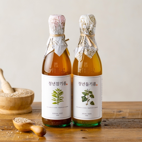 전라도청년 저온압착 100% 통깨 청년참기름 350ml + 청년들기름 350ml이미지입니다. 누르면 해당 게시물로 새창이동합니다.