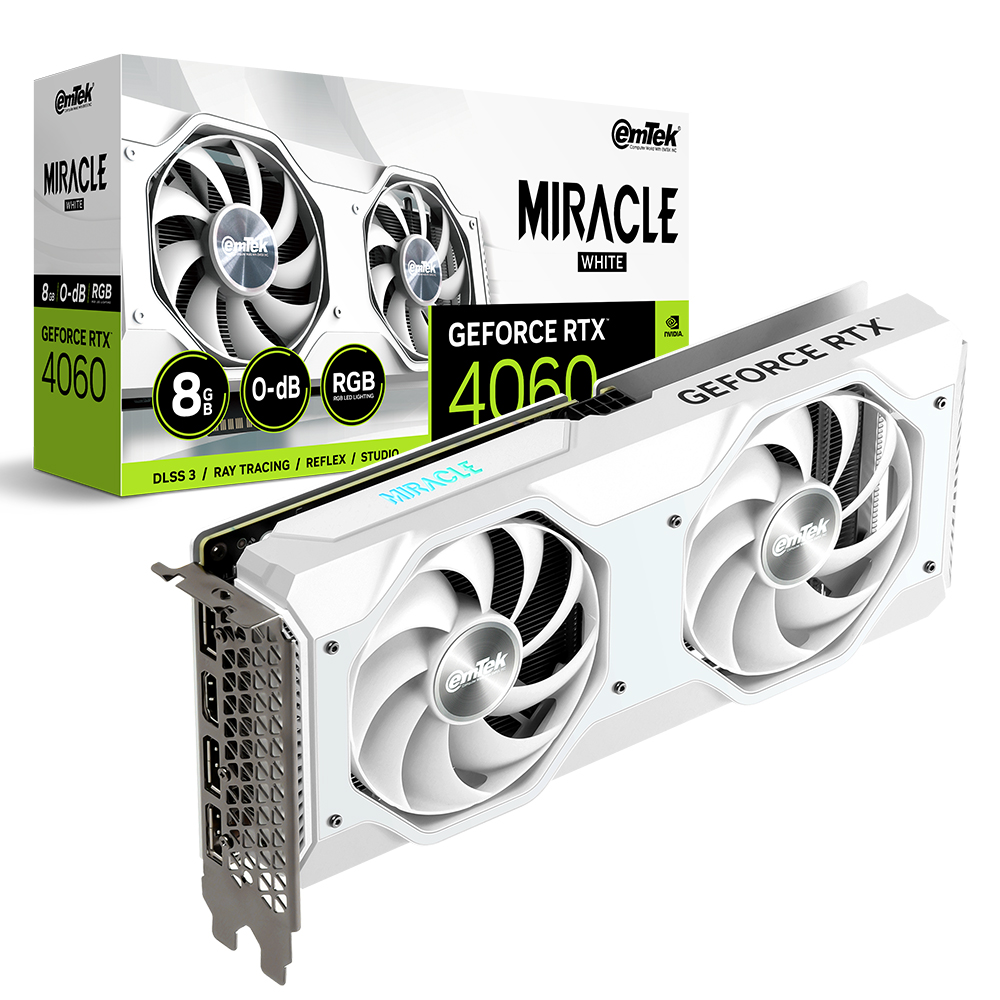 이엠텍 지포스 RTX 4060 MIRACLE WHITE D6 8GB