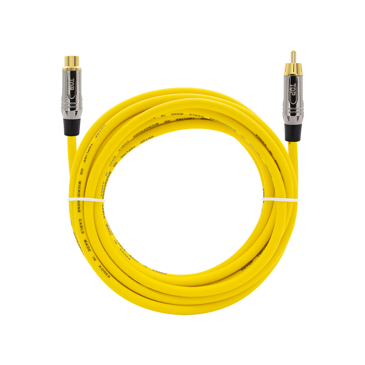탑라인에이치디 HDTOP 메탈 RCA 암 to 수 연장 오디오 케이블 옐로우 (50m, HT-TP5066)