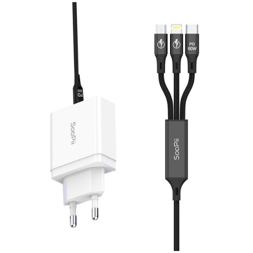 SooPii PD PPS 25W 3in1 충전기 ZX-1U34T07PD_이미지