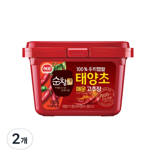 해표 순창궁 태양초 우리햅쌀 매운 고추장 500g (2개)_이미지