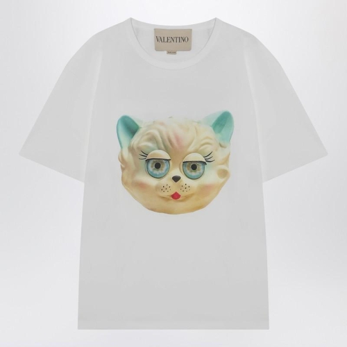 발렌티노 White T shirt with Le Chat De La Maison print 8V3MG16PBD0/XM_VALE-A0.._이미지