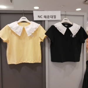 오후 완전 카라티블라우스 느낌 BB카라 크롭 반팔티 OHRA24352 유아동 종합쇼핑몰_이미지