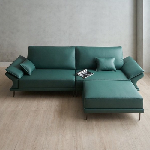 에보니아 디바체 베니토 이태리 천연가죽 소파 4인용 (스툴포함)_이미지