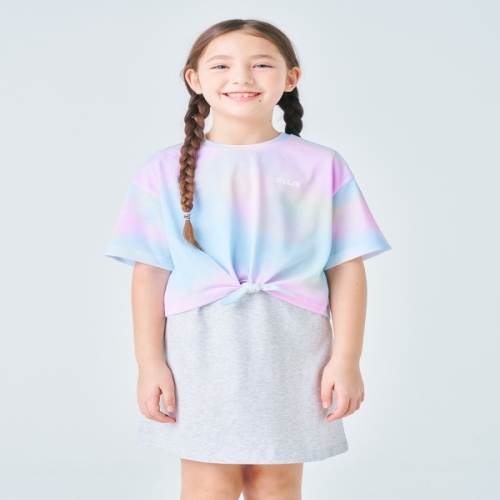 휠라키즈 Girls 크롭핏 그라데이션 티셔츠 FK2RSF2206F_EPK 574963_1200FK2RSF2206FEPK