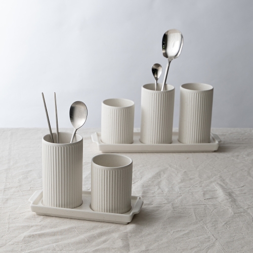 마노 3단 세라믹 물빠짐 수저통 (1개)_이미지