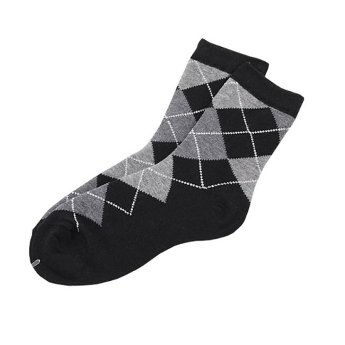 오너클랜 MDO5601 남자 아가일 패션양말 검정5족 남자양말 패션양말 양말 sacks_이미지