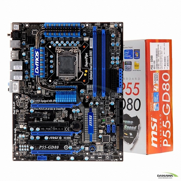 MSI P55-GD80 대원 + 인텔 코어 i5 린필드 750 정품_이미지