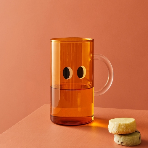 엠에이치앤코 모던하우스 콩알이 손잡이 빅 내열 유리잔 620ml 브라운옐로