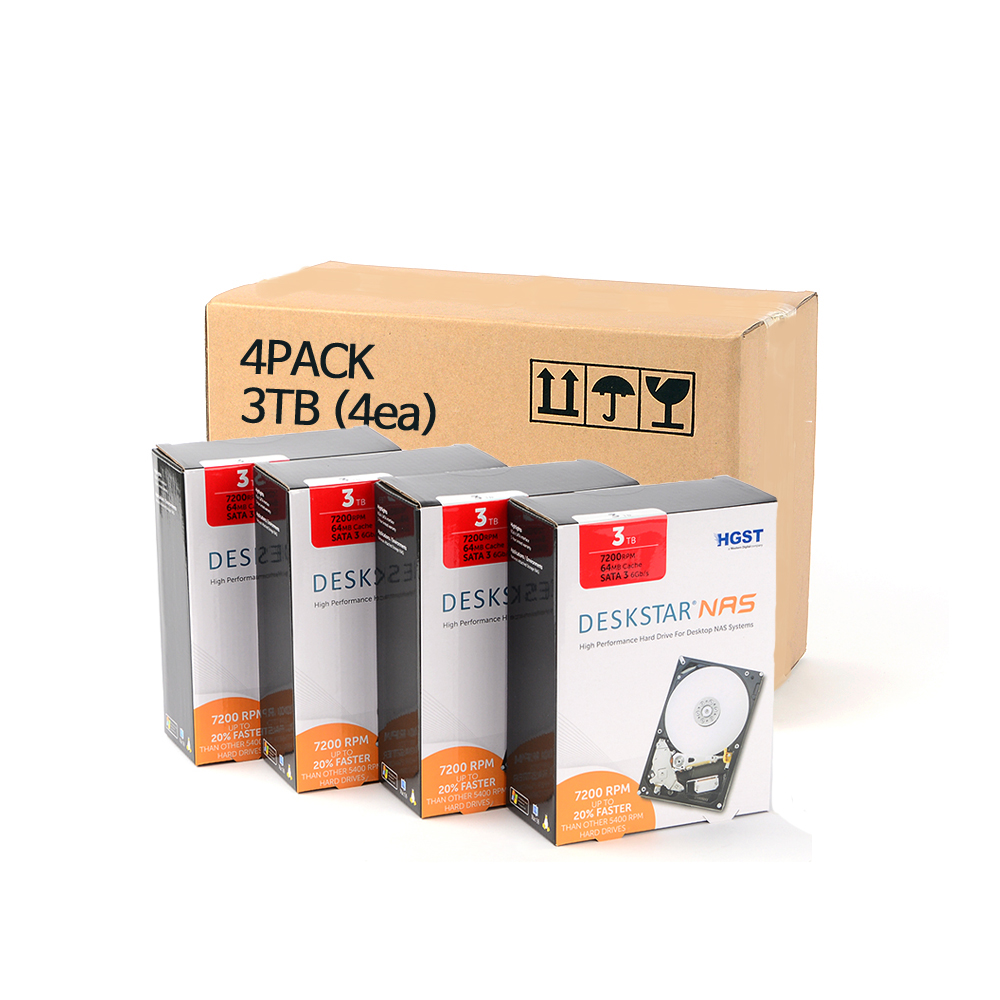 HGST Deskstar NAS 패키지 7200/64M HDN724030ALE640 (4x3TB)_이미지