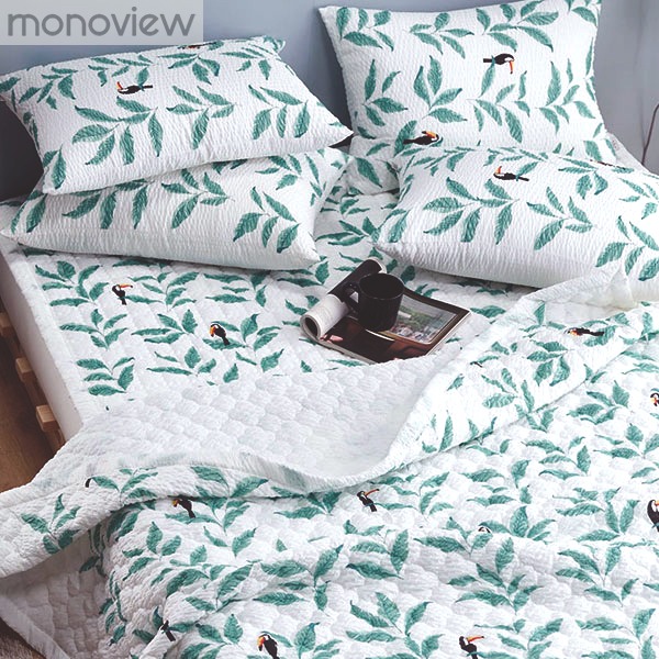 따뜻한세상 모노뷰 리프가든 사커 누빔이불 베개세트 (슈퍼싱글 SS)