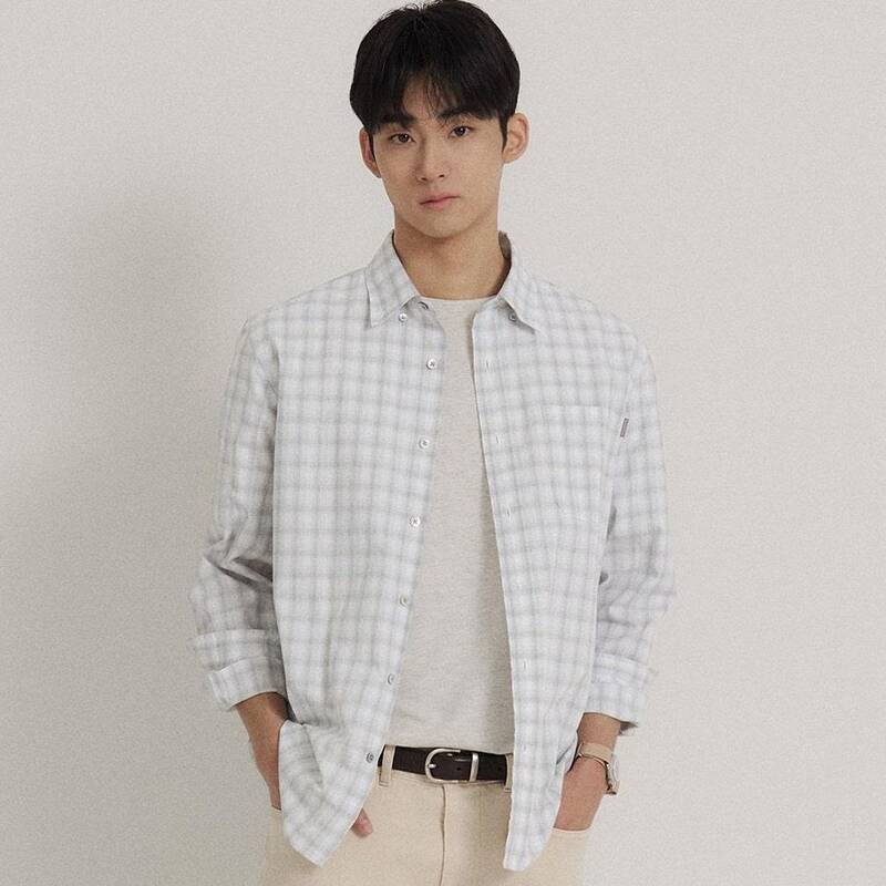 빈폴 SS26변형 스몰 옴브레 체크 셔츠 라이트 그린 BC6264C13L BC6264C13_L_LL 19071_이미지