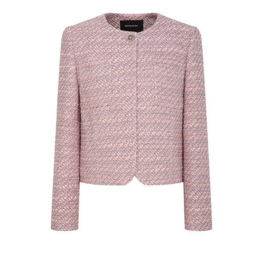 바바패션 더아이잗컬렉션 글리터 트위드 원버튼 크롭 재킷 CS2B0JK211