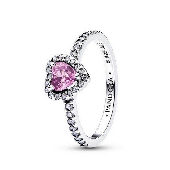 판도라 엘리베이티드 라이트 퍼플 프렌드십 하트 링 198421C12