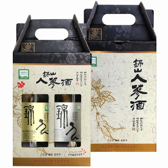 금산인삼주 수삼 증류주 23도 375ml+수삼 증류주 43도 375ml 세트